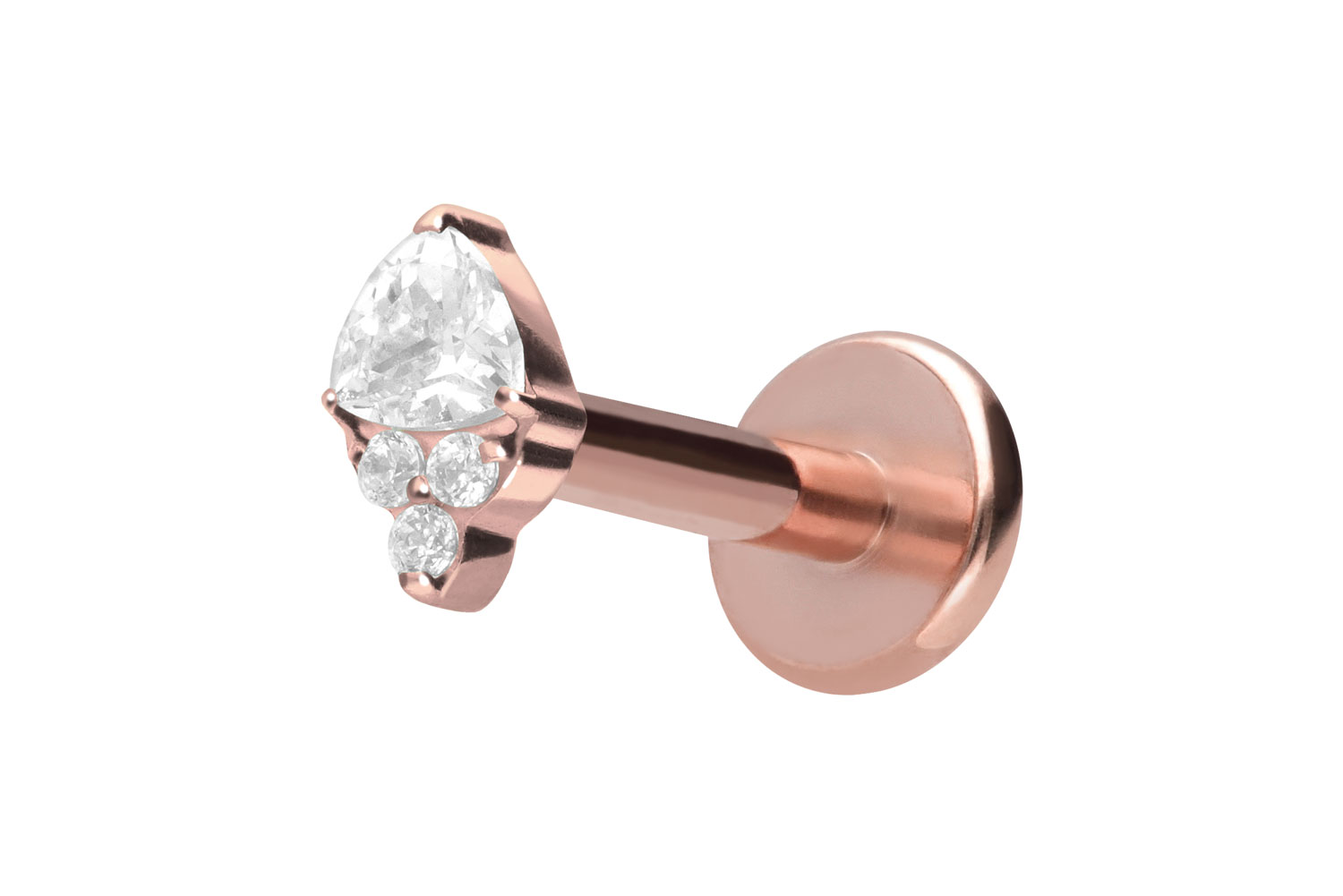 Titan Labret Piercing mit Push Fit EINGEFASSTE KRISTALLE